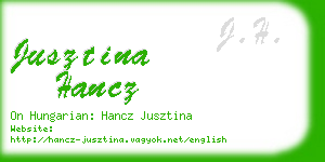 jusztina hancz business card
